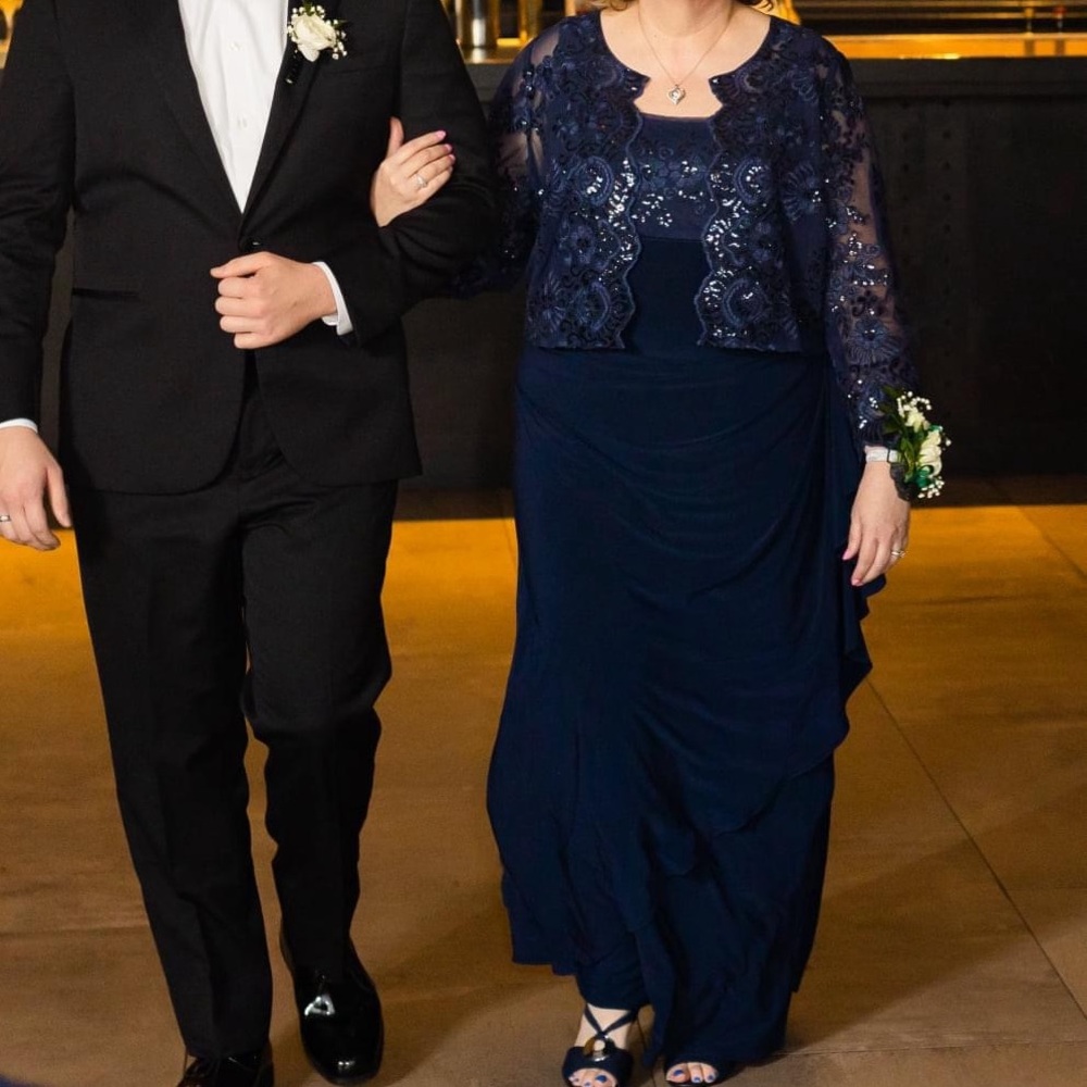 Alex Evenings Midnight Blue Lace Dress